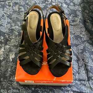 Black Easy Spirit esrenasi leather strappy heels size 7